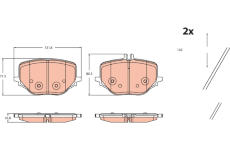 Sada brzdových destiček, kotoučová brzda TRW GDB2470