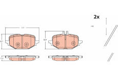 Sada brzdových destiček, kotoučová brzda TRW GDB2471