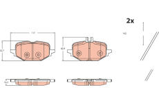 Sada brzdových destiček, kotoučová brzda TRW GDB2472