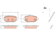 Sada brzdových destiček, kotoučová brzda TRW GDB2480