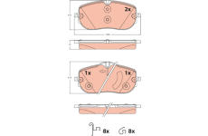 Sada brzdových destiček, kotoučová brzda TRW GDB2483