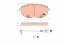 Sada brzdových destiček, kotoučová brzda TRW GDB2486