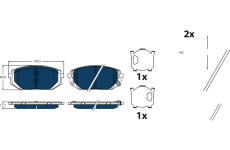 Sada brzdových destiček, kotoučová brzda TRW GDB2495BTE