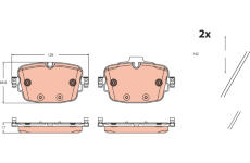 Sada brzdových destiček, kotoučová brzda TRW GDB2506