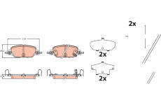 Sada brzdových destiček, kotoučová brzda TRW GDB2513