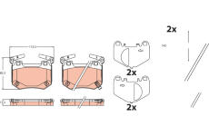 Sada brzdových destiček, kotoučová brzda TRW GDB2520