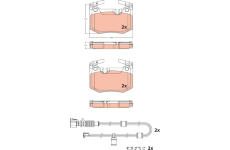 Sada brzdových destiček, kotoučová brzda TRW GDB2543