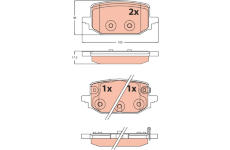 Sada brzdových destiček, kotoučová brzda TRW GDB2546