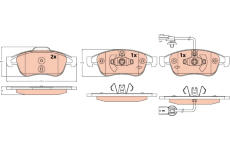 Sada brzdových destiček, kotoučová brzda TRW GDB2565