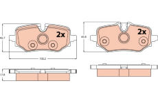 Sada brzdových destiček, kotoučová brzda TRW GDB2573