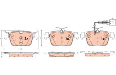 Sada brzdových destiček, kotoučová brzda TRW GDB2593