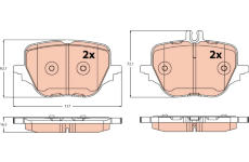 Sada brzdových destiček, kotoučová brzda TRW GDB2595