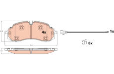 Sada brzdových destiček, kotoučová brzda TRW GDB2609