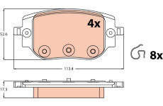Sada brzdových destiček, kotoučová brzda TRW GDB2613