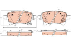 Sada brzdových destiček, kotoučová brzda TRW GDB2616
