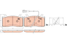 Sada brzdových destiček, kotoučová brzda TRW GDB2617