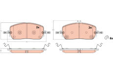 Sada brzdových destiček, kotoučová brzda TRW GDB2658
