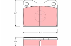 Sada brzdových destiček, kotoučová brzda TRW GDB279