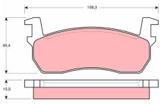 Sada brzdových destiček, kotoučová brzda TRW GDB303