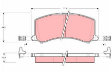 Sada brzdových destiček, kotoučová brzda TRW GDB3091