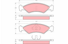 Sada brzdových platničiek kotúčovej brzdy TRW GDB311