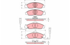 Sada brzdových destiček, kotoučová brzda TRW GDB3134