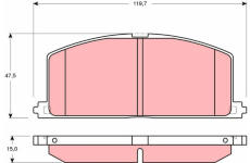 Sada brzdových destiček, kotoučová brzda TRW GDB3184