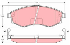 Sada brzdových destiček, kotoučová brzda TRW GDB3211