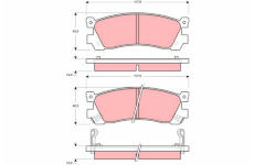 Sada brzdových platničiek kotúčovej brzdy TRW GDB3264