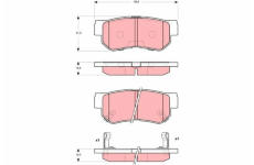 Sada brzdových destiček, kotoučová brzda TRW GDB3298