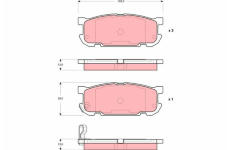 Sada brzdových destiček, kotoučová brzda TRW GDB3303