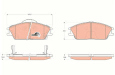 Sada brzdových destiček, kotoučová brzda TRW GDB3331