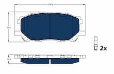 Sada brzdových destiček, kotoučová brzda TRW GDB3338BTE