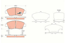 Sada brzdových destiček, kotoučová brzda TRW GDB3375