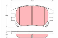 Sada brzdových destiček, kotoučová brzda TRW GDB3379