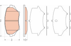 Sada brzdových destiček, kotoučová brzda TRW GDB3401
