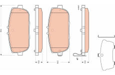 Sada brzdových destiček, kotoučová brzda TRW GDB3402
