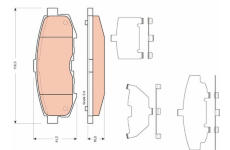 Sada brzdových destiček, kotoučová brzda TRW GDB3406