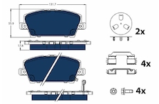 Sada brzdových destiček, kotoučová brzda TRW GDB3407BTE