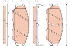 Sada brzdových platničiek kotúčovej brzdy TRW GDB3412