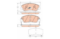 Sada brzdových destiček, kotoučová brzda TRW GDB3418