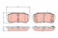 Sada brzdových destiček, kotoučová brzda TRW GDB3421