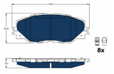 Sada brzdových destiček, kotoučová brzda TRW GDB3424BTE