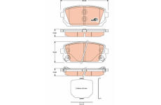 Sada brzdových destiček, kotoučová brzda TRW GDB3462