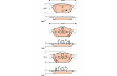 Sada brzdových destiček, kotoučová brzda TRW GDB3476
