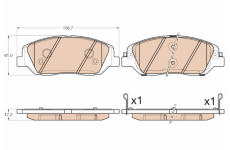 Sada brzdových destiček, kotoučová brzda TRW GDB3574