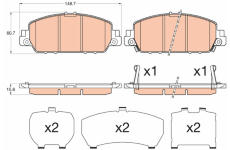 Sada brzdových destiček, kotoučová brzda TRW GDB3615