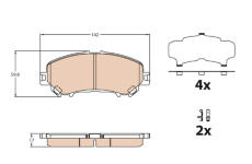 Sada brzdových destiček, kotoučová brzda TRW GDB3631