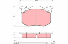 Sada brzdových destiček, kotoučová brzda TRW GDB386