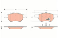 Sada brzdových destiček, kotoučová brzda TRW GDB4128